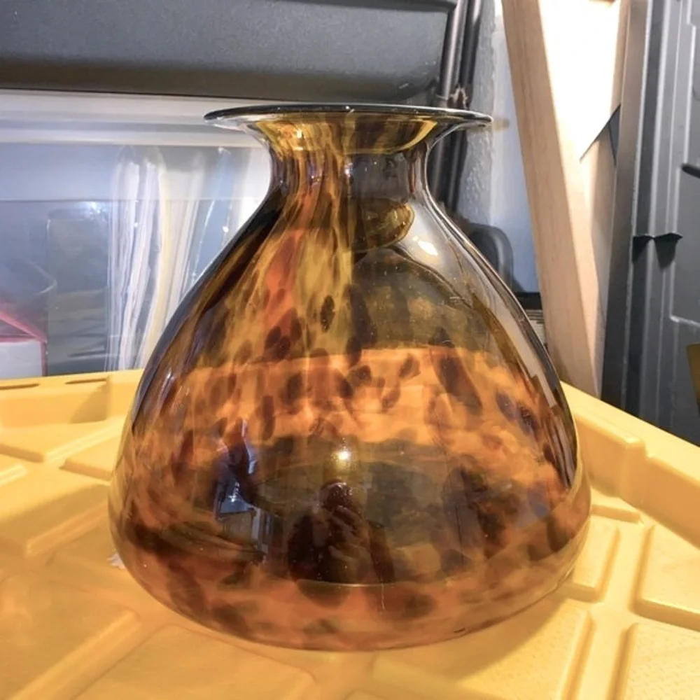Maestri Vetrai Tortoiseshell Handblown Glass Vase